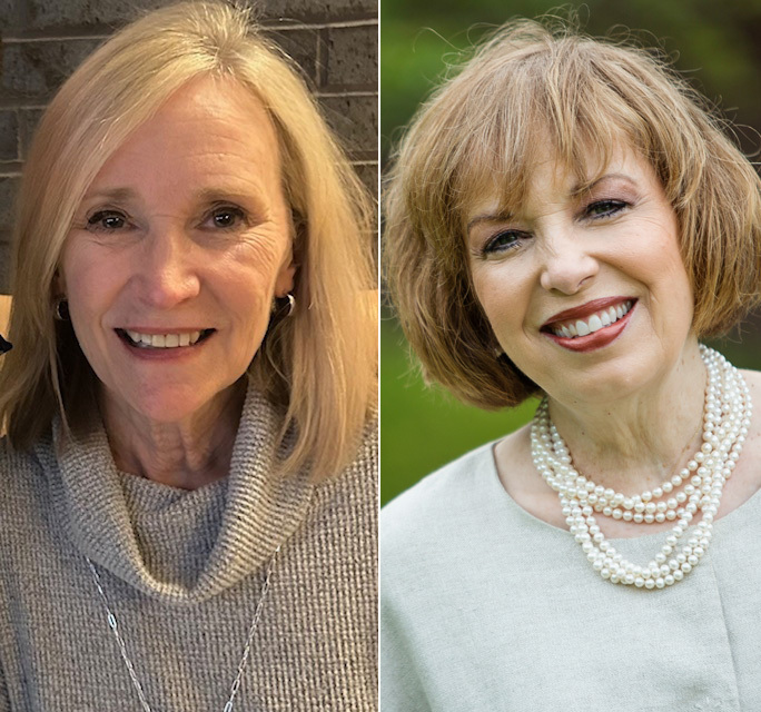 Barbara Brown, left, director of development services, and Susan Lassiter, assistant professor of English, join 17 of their former colleagues as retirees who made a lasting impact on Mississippi College.