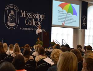 Attendees of the 2023 Dyslexia Conference at Mississippi College hear about best practices when working with students who have language-learning differences and other learning challenges.