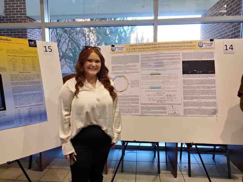 The STEM Fall Research Symposium gives MC students like Makenzie Phillips an opportunity to gain experience presenting their research findings. Phillips finished in second place in the biological sciences category.