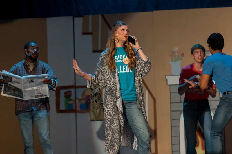 Isabel McConnell takes center stage in Swor Auditorium during 2021 Follies at Mississippi College. MC's 10 social clubs and tribes showcase their members' theatrical talents during the highly anticipated Homecoming event.