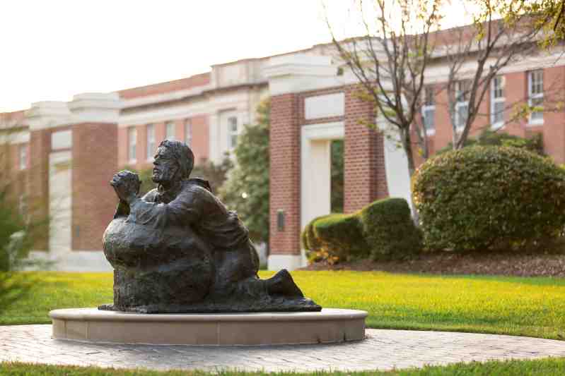 Sam Gore’s Christ in Gethsemane sculpture on the Clinton campus