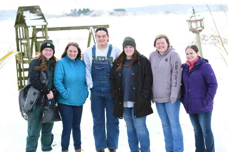 MC's young Archery Team gained valuable experience competing against about 2,000 archers at the Lancaster Archery Classic in Pennsylvania. Luckily, it was an indoor event; a blizzard raged outside. MC archers competing at the Lancaster shoot included, from left, Angeline Washam, Ann Snyder, Ryan Ivey, Anna Carraway, Catherine Freeman, and Emilia Miceli.