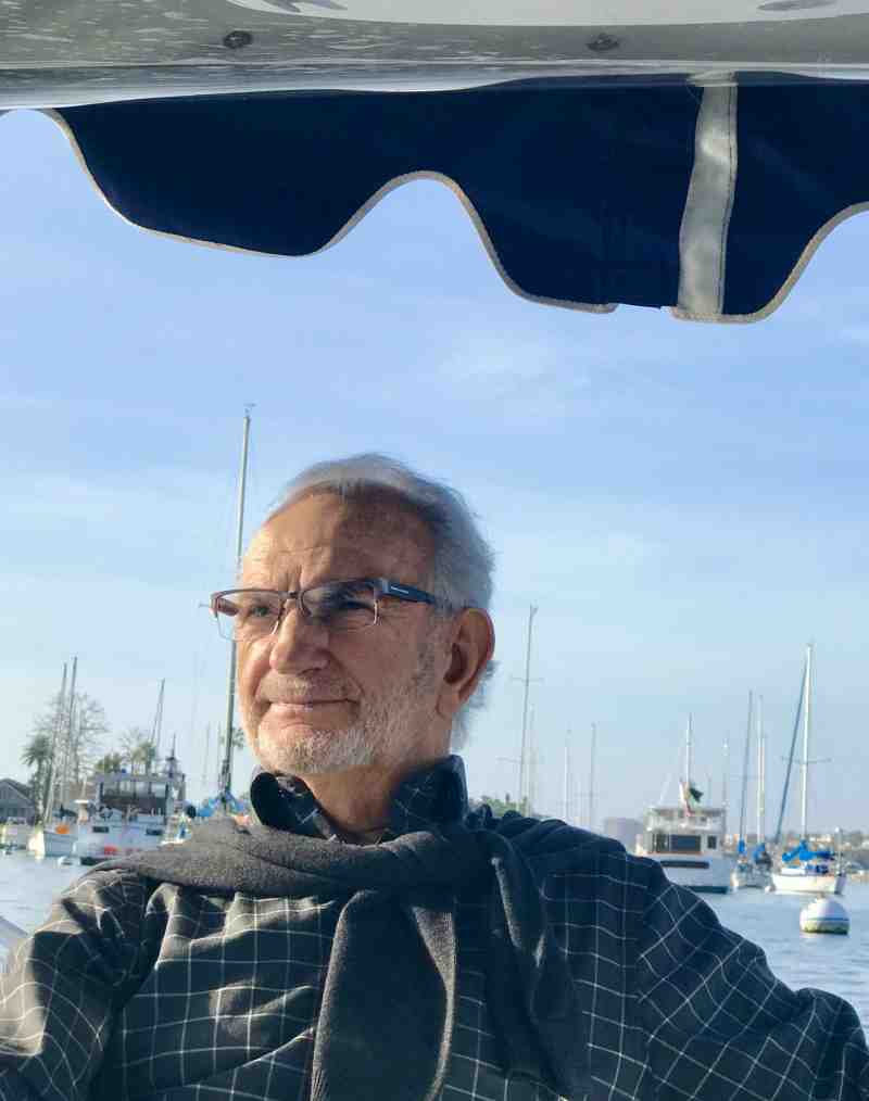 In one of his favorite photos, Dr. Sam Anderson enjoys a bright day on the water. The ardent MC supporter died April 6 in his adopted state of California.