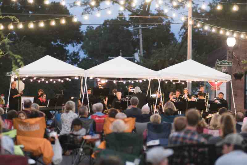 The MC Jazz Band features talented student musicians performing on Clinton's Brick Streets every Fall.