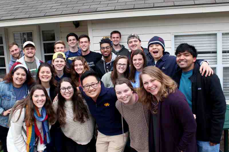 BSU leaders and students are pictured outside their new headquarters at 203 Monroe Street in Clinton.