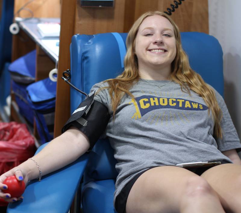 Sydney Cappo said donating blood during Mississippi College's fall drive couldn't be easier.